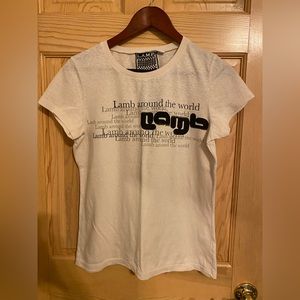 Rare vintage L.A.M.B. t-shirt in cream. Y2K Spring 2008. Size L. Used like new